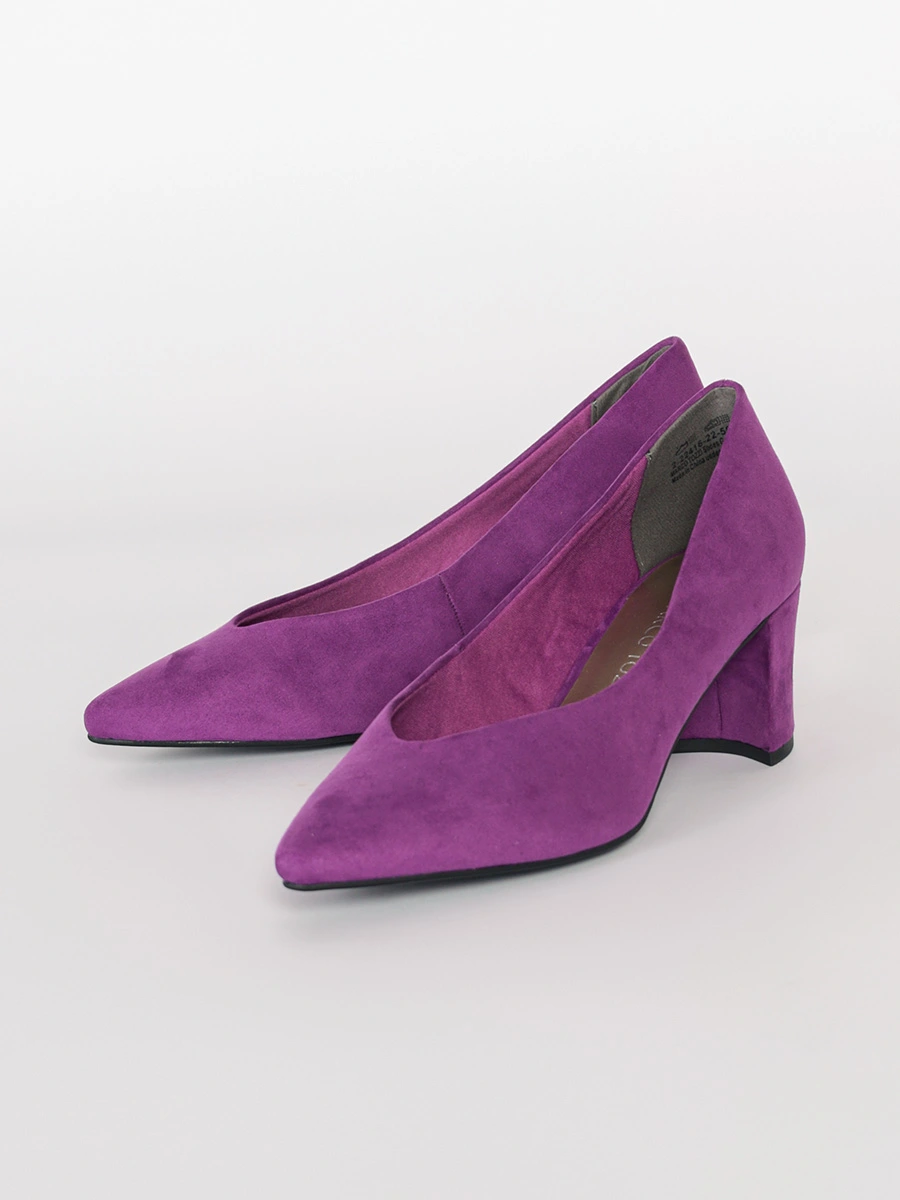 Туфли-лодочки фиолетового цвета на среднем каблуке